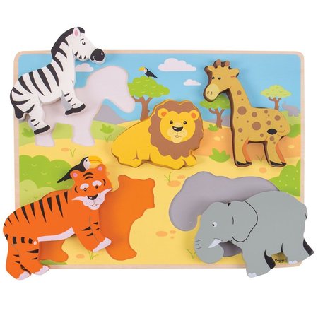 Bigjigs Toys Hrub vkladacie puzzle safari