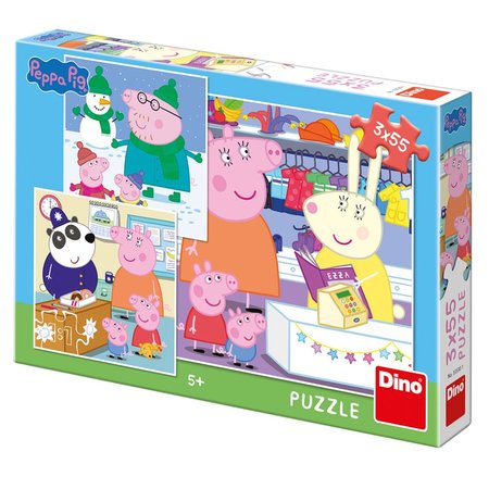 Dino puzzle Prasiatko Peppa: Vesel popoludnie 3x55d