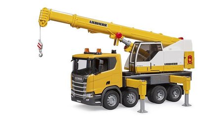 BRUDER 3571 Scania Super 560R Liebherr eriav so svetelnm a zvukovm modulom