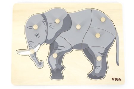 Lampy Drevené Montessori puzzle - Slon
