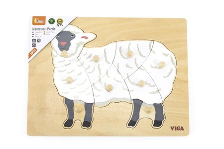 Viga Dreven montessori vkladaka - ovce