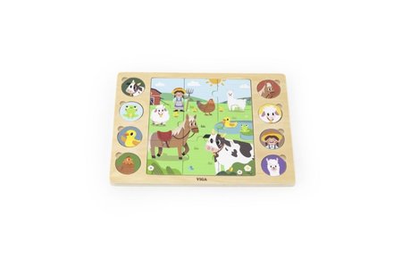 Viga Dreven puzzle zvieratk 9 dielov