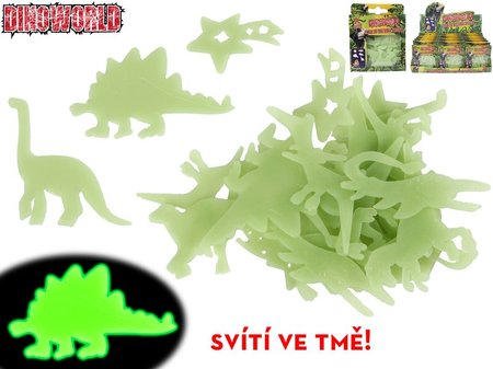 Dinoworld dinosaurus nlepky svietiace v tme 24ks
