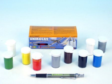Teddies Unikolky sada modelrskych farieb 9 farieb matn lak bez laku v krabici