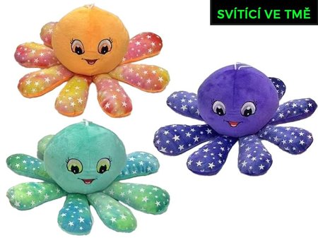 Chobotnika plyov 15cm svietiaca v tme 3farby