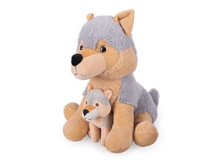 Pes husky plyov 25cm sediaci so teniatkom