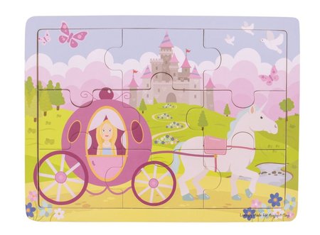 Bigjigs Toys Dreven puzzle princezn s koiarom