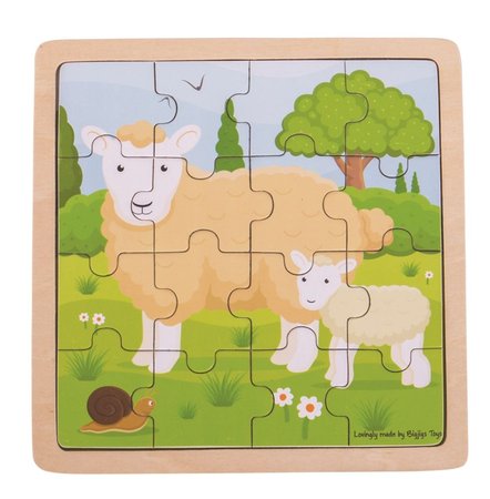 Bigjigs Toys puzzle - Oveka s jahniatkom