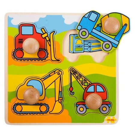 Bigjigs Toys Vkladacie puzzle stavebn stroje