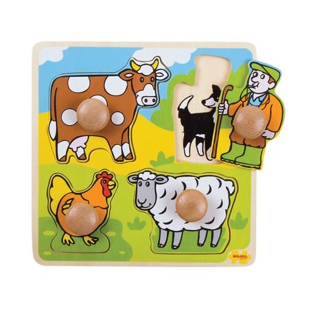 Bigjigs Toys Vkladacie vzdelvacie puzzle Farma