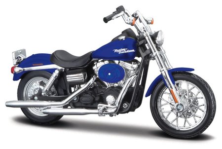 Maisto - HD - Motocykl - 2006 Dyna Street Bob, metal modr, srie 44, blister box, 1:18