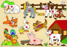 Woody Puzzle doskov Zvierat na farme
