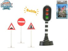 Mikro Trading Semafor s funkciou + 3 dopravn znaky na batrie CR2032 so svetlom v krabic