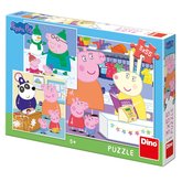 Dino puzzle Prasiatko Peppa: Vesel popoludnie 3x55d