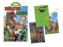 Vykrabovacie karty 21x14cm s obrzkami 6ks dinosaurie motvy
