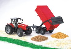 Bruder Traktor 2045 MASSEY FERGUSON + sklopn vozidlo erven