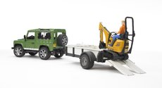 Bruder 2593 Land Rover s prvesom + mikrorpadlo JCB