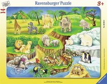 Ravensburger Puzzle Zoo rám 14 dielikov