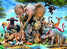 Ravensburger Puzzle africk priatelia 300 dielikov
