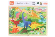 Viga dreven puzzle 48 dielikov - dinosaury