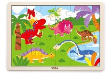 Viga dreven puzzle 16 dielikov Dinosaury