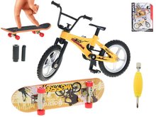Skateboard 9,5cm a bicykel 11cm kov na karte