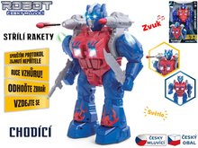 Robot 23cm na batrie esky hovoriaci chodiaci s doplnkami, svetlom a zvukom