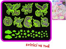 Hviezdiky a nlepky jednoroec svietiace v tme 40ks