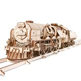 Ugears 3D dreven mechanick puzzle V-Express parn lokomotva 4-6-2 s tendrom