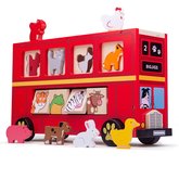 Bigjigs Toys Dreven autobus so zvieratkami