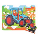 Bigjigs Toys Dreven puzzle traktor 9 dielikov